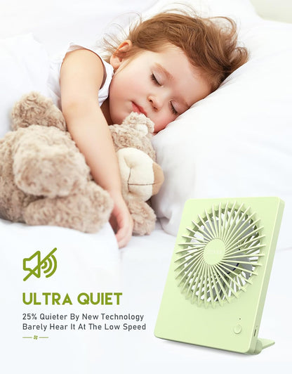 Desk Fan Small Rechargeable Battery Table Fans for travel Ultra Quiet