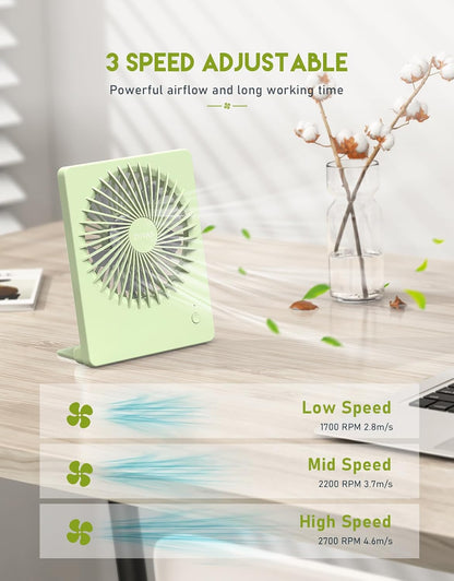 Desk Fan Small Rechargeable Battery Table Fans for travel Ultra Quiet