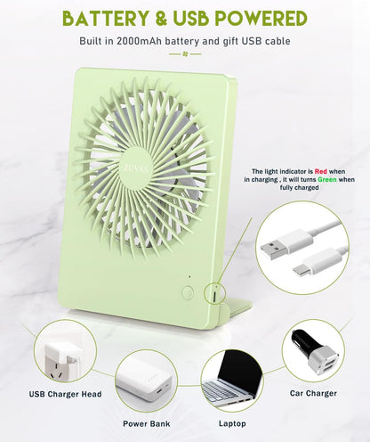 Desk Fan Small Rechargeable Battery Table Fans for travel Ultra Quiet