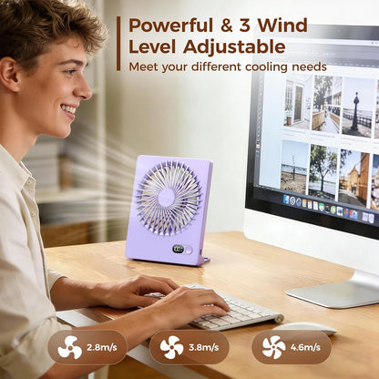 Desk Fan Small Rechargeable Battery Table Fans for travel Ultra Quiet