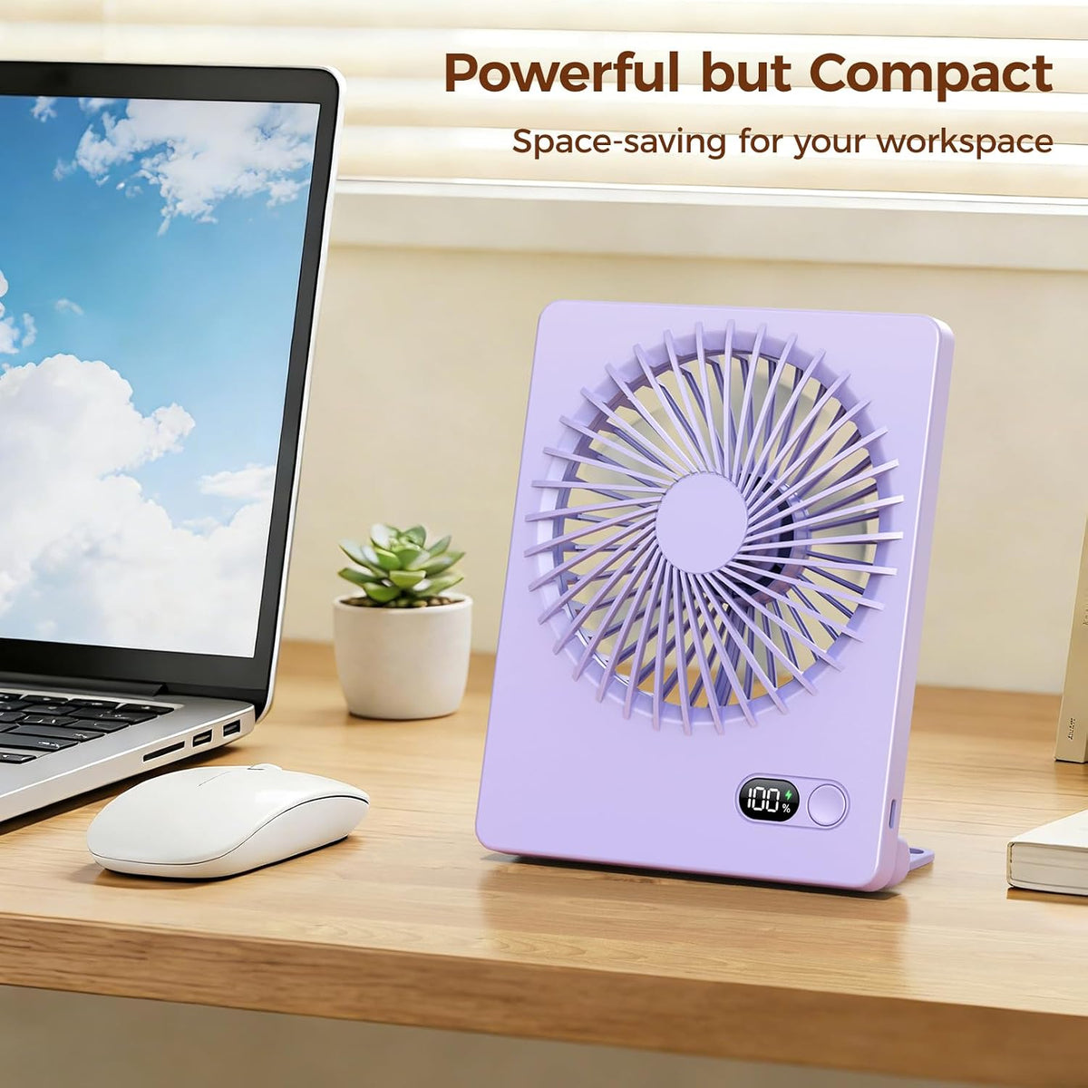 Desk Fan Small Rechargeable Battery Table Fans for travel Ultra Quiet
