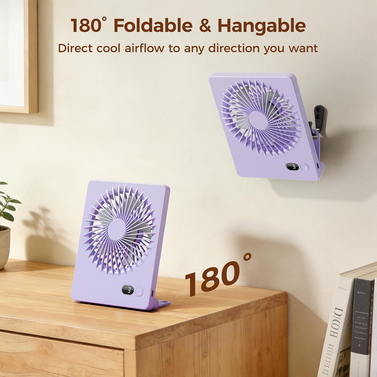 Desk Fan Small Rechargeable Battery Table Fans for travel Ultra Quiet