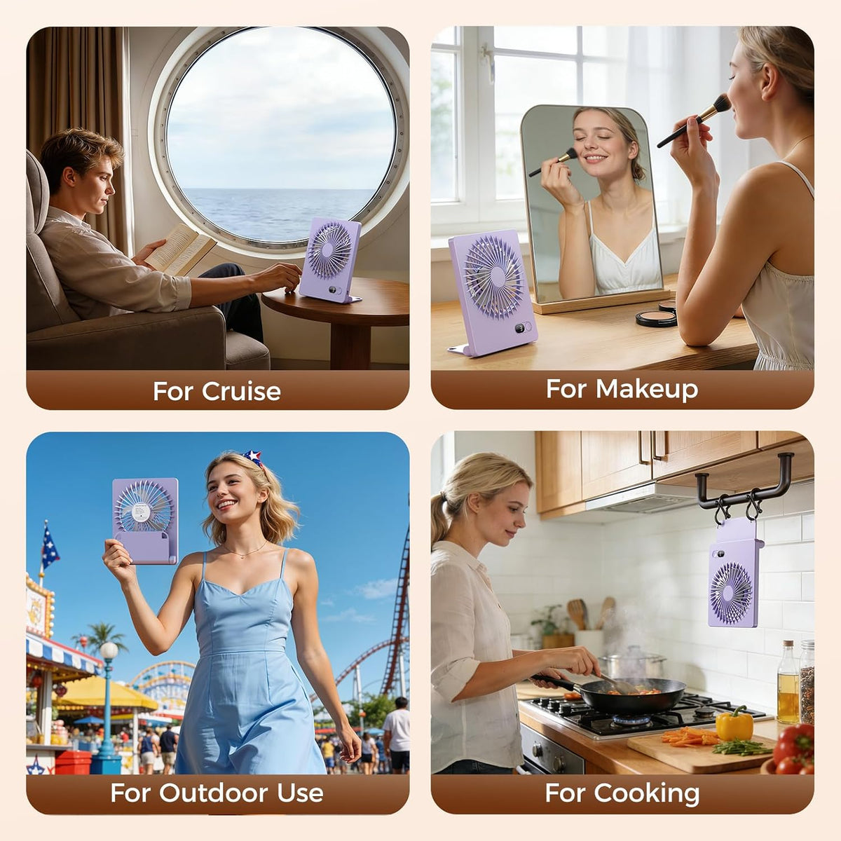 Desk Fan Small Rechargeable Battery Table Fans for travel Ultra Quiet