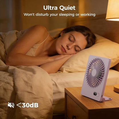 Desk Fan Small Rechargeable Battery Table Fans for travel Ultra Quiet
