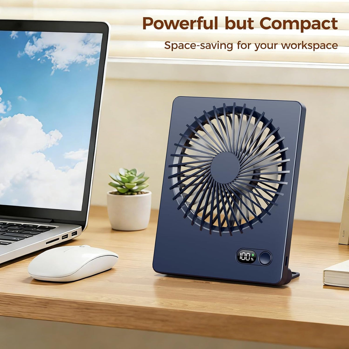Desk Fan Small Rechargeable Battery Table Fans for travel Ultra Quiet