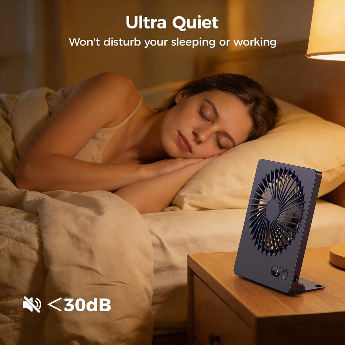 Desk Fan Small Rechargeable Battery Table Fans for travel Ultra Quiet