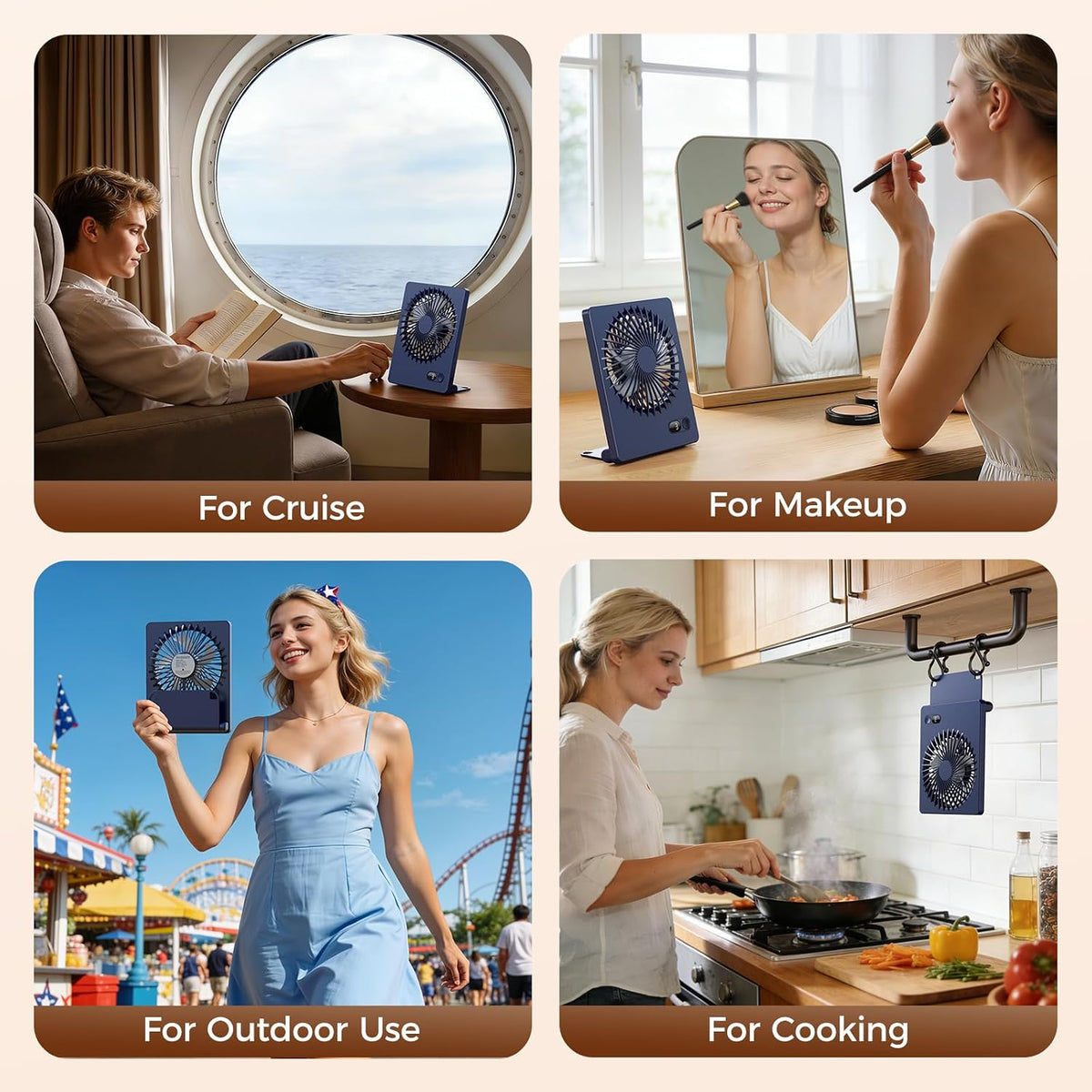 Desk Fan Small Rechargeable Battery Table Fans for travel Ultra Quiet