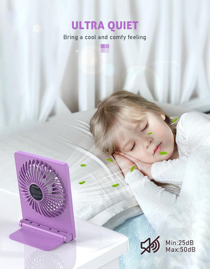 Desk Fan Small Rechargeable Battery Table Fans for travel Ultra Quiet