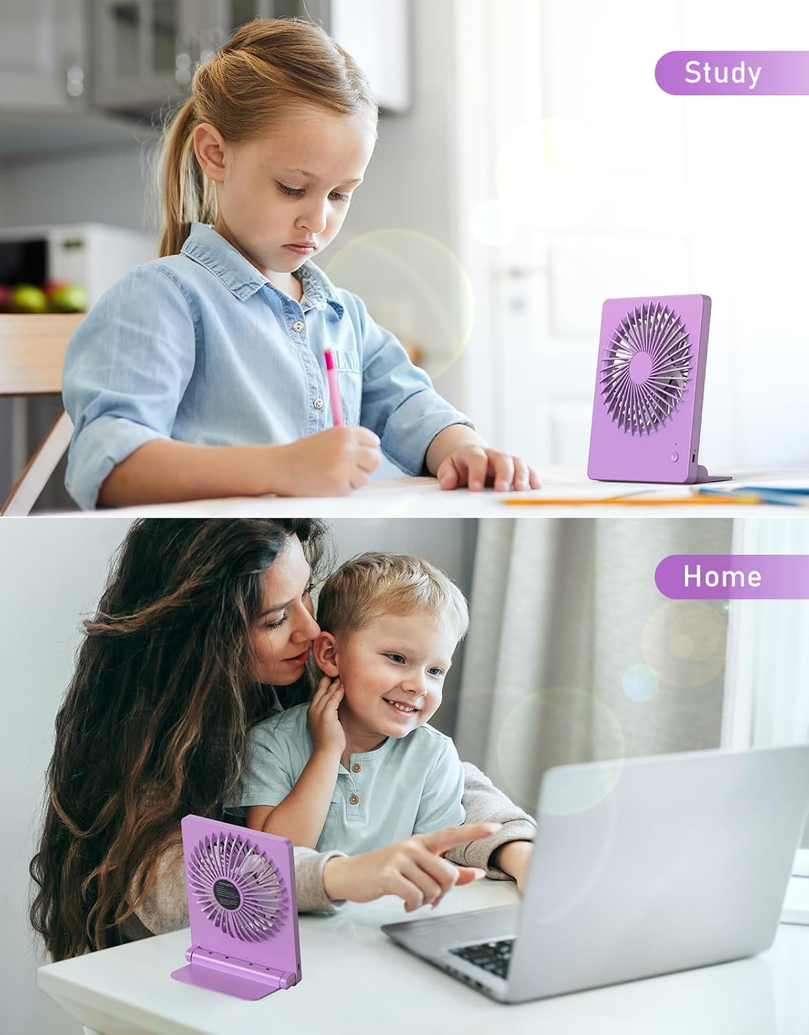 Desk Fan Small Rechargeable Battery Table Fans for travel Ultra Quiet
