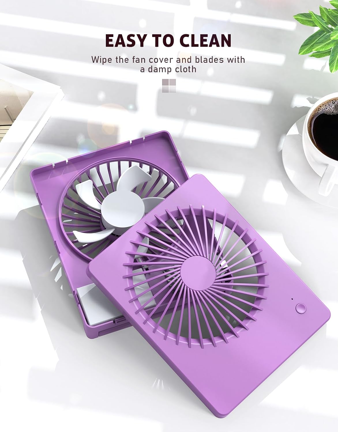 Desk Fan Small Rechargeable Battery Table Fans for travel Ultra Quiet