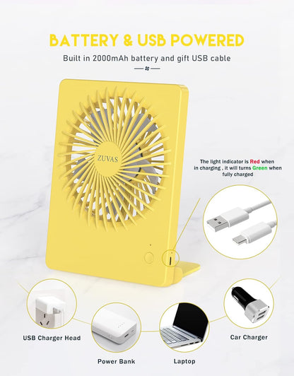 Desk Fan Small Rechargeable Battery Table Fans for travel Ultra Quiet