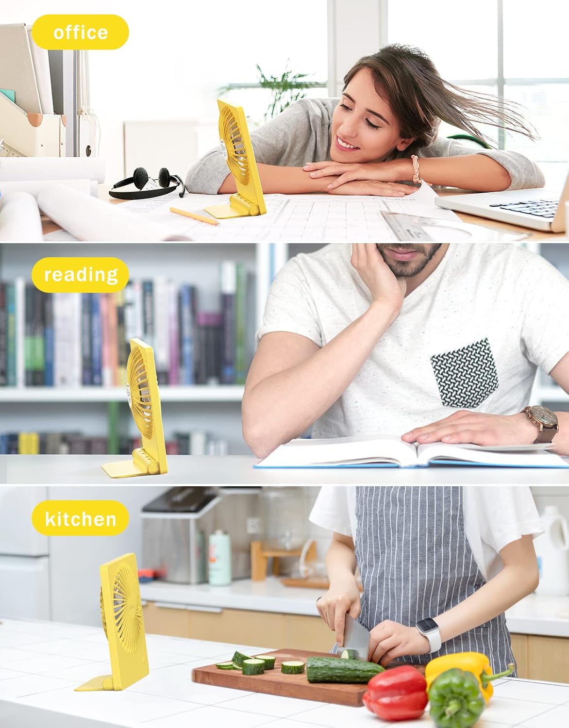 Desk Fan Small Rechargeable Battery Table Fans for travel Ultra Quiet