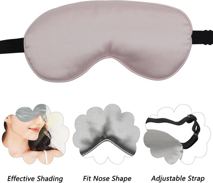 Sleep Mask 4 Pack Silk Eye Cover Soft Satin Blindfold Elastic Strap Night Eyeshade Travel Nap for Women Men