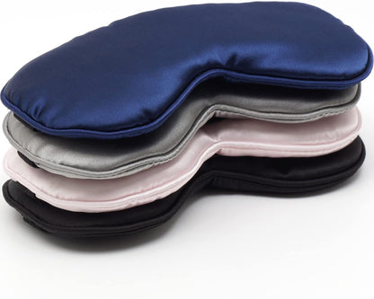 Sleep Mask 4 Pack Silk Eye Cover Soft Satin Blindfold Elastic Strap Night Eyeshade Travel Nap for Women Men