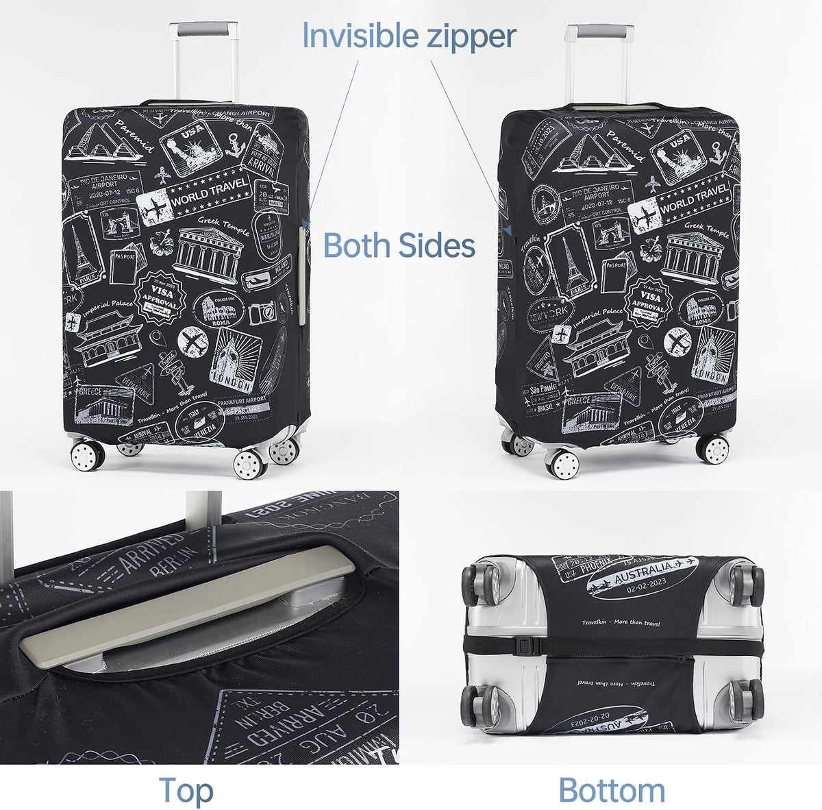 Travelkin Luggage Covers For Suitcase Tsa Approved Suitcase Cover Protector