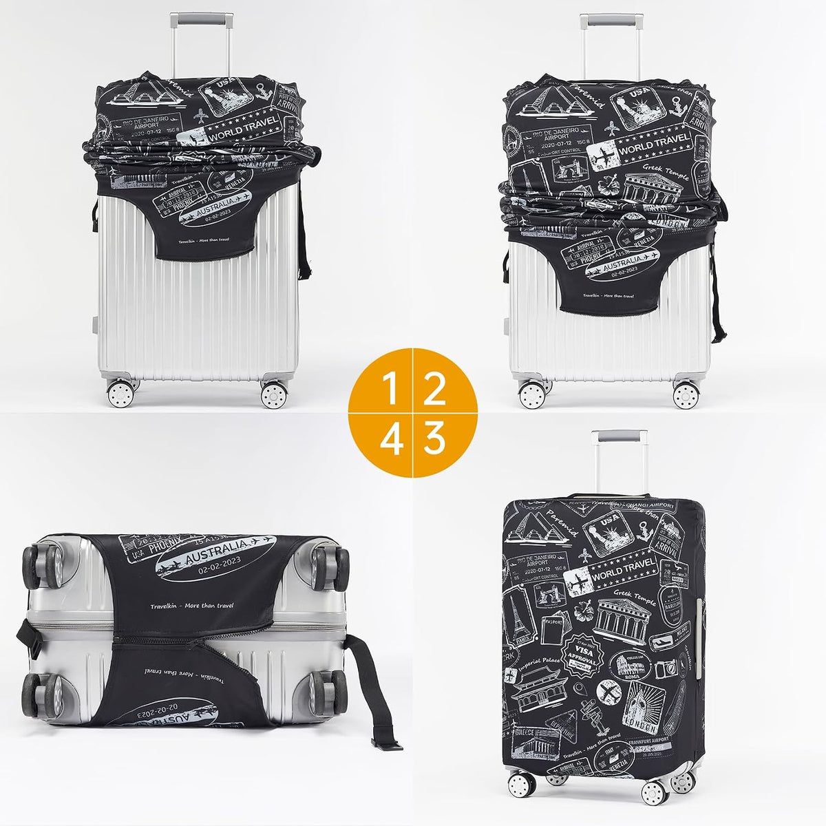 Travelkin Luggage Covers For Suitcase Tsa Approved Suitcase Cover Protector