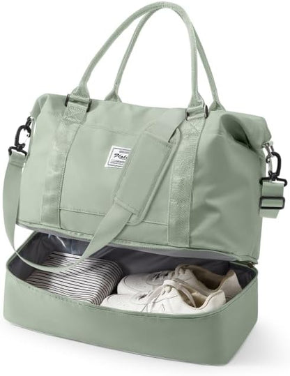 Travel Duffel Weekender Bag Women Tote Carry On Bags With Shoe Compartment - Colors A