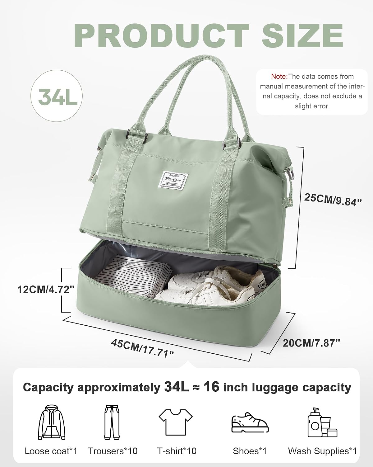 Travel Duffel Weekender Bag Women Tote Carry On Bags With Shoe Compartment - Colors A