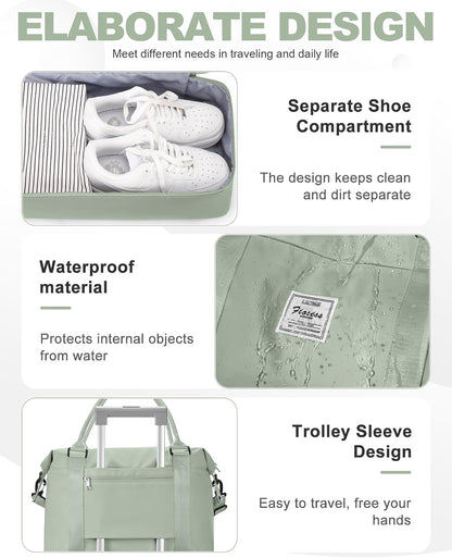 Travel Duffel Weekender Bag Women Tote Carry On Bags With Shoe Compartment - Colors A