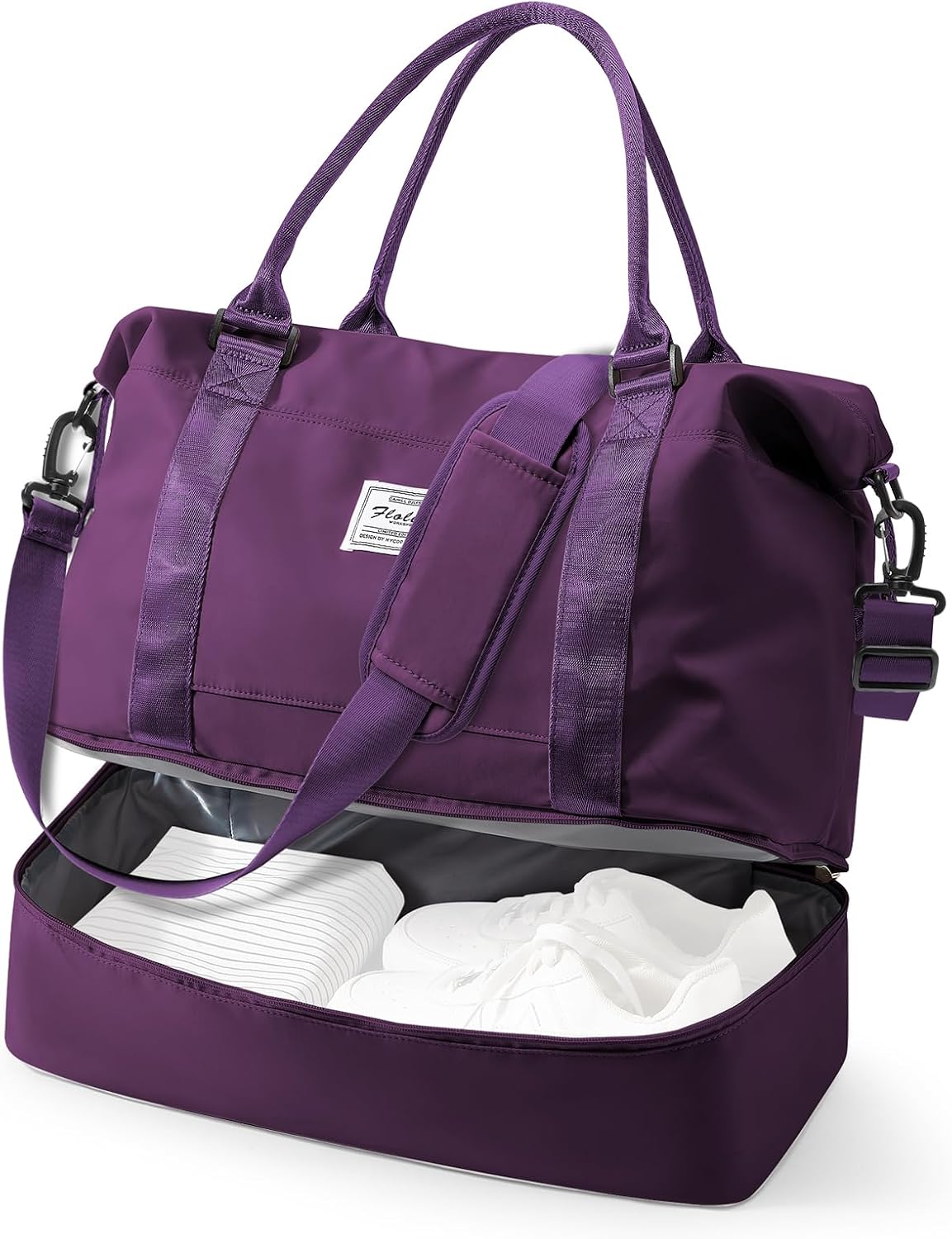 Travel Duffel Weekender Bag Women Tote Carry On Bags With Shoe Compartment - Colors A