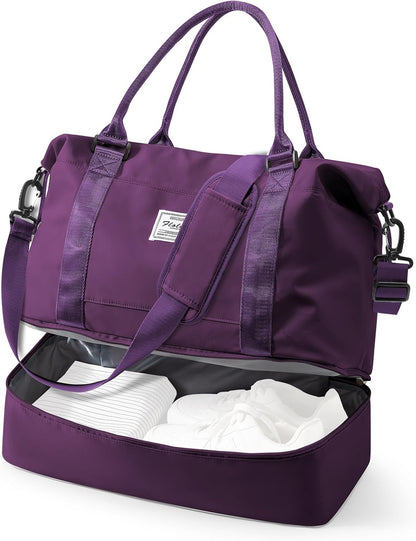 Travel Duffel Weekender Bag Women Tote Carry On Bags With Shoe Compartment - Colors A