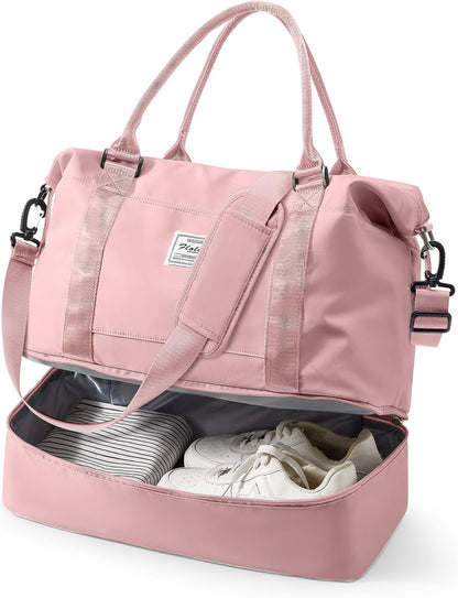 Travel Duffel Weekender Bag Women Tote Carry On Bags With Shoe Compartment - Colors A