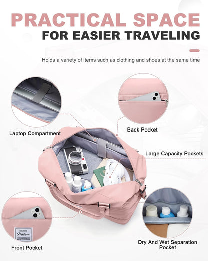 Travel Duffel Weekender Bag Women Tote Carry On Bags With Shoe Compartment - Colors A
