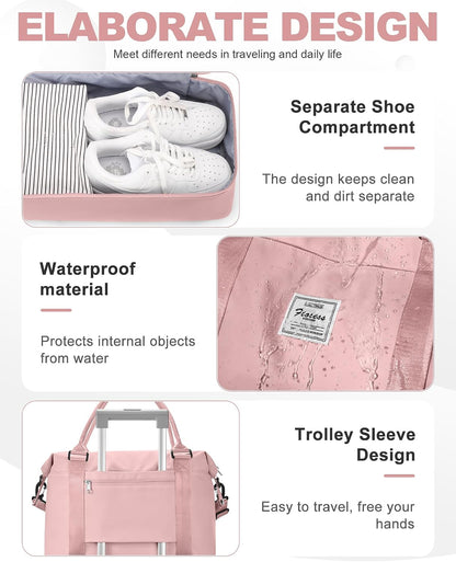 Travel Duffel Weekender Bag Women Tote Carry On Bags With Shoe Compartment - Colors A