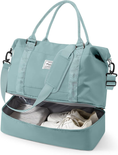 Travel Duffel Weekender Bag Women Tote Carry On Bags With Shoe Compartment - Colors A