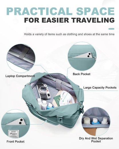 Travel Duffel Weekender Bag Women Tote Carry On Bags With Shoe Compartment - Colors A