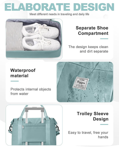 Travel Duffel Weekender Bag Women Tote Carry On Bags With Shoe Compartment - Colors A