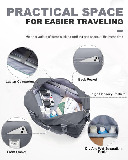 Travel Duffel Weekender Bag Women Tote Carry On Bags With Shoe Compartment - Colors A