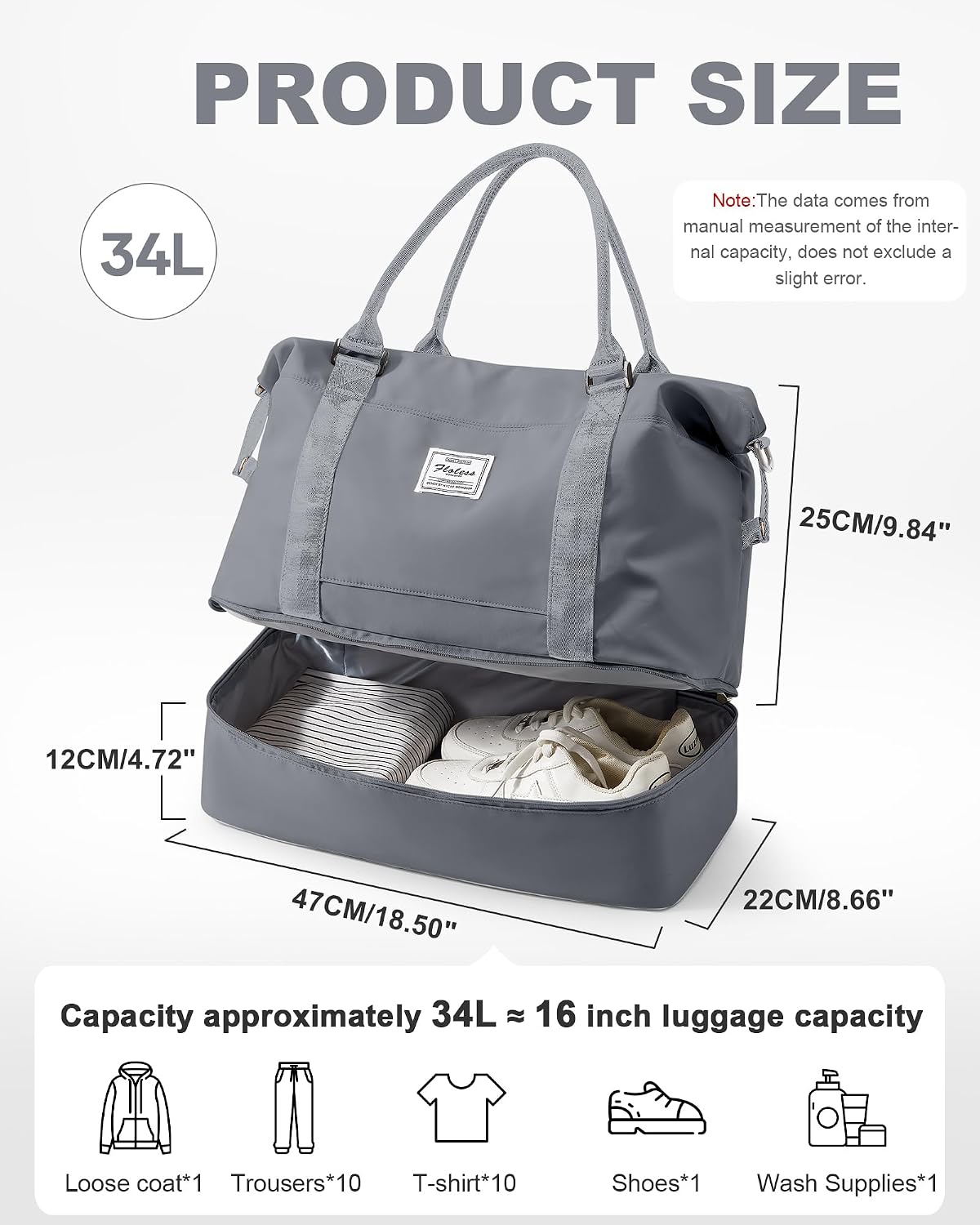 Travel Duffel Weekender Bag Women Tote Carry On Bags With Shoe Compartment - Colors A