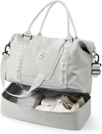 Travel Duffel Weekender Bag Women Tote Carry On Bags With Shoe Compartment - Colors A