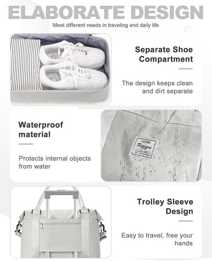 Travel Duffel Weekender Bag Women Tote Carry On Bags With Shoe Compartment - Colors A