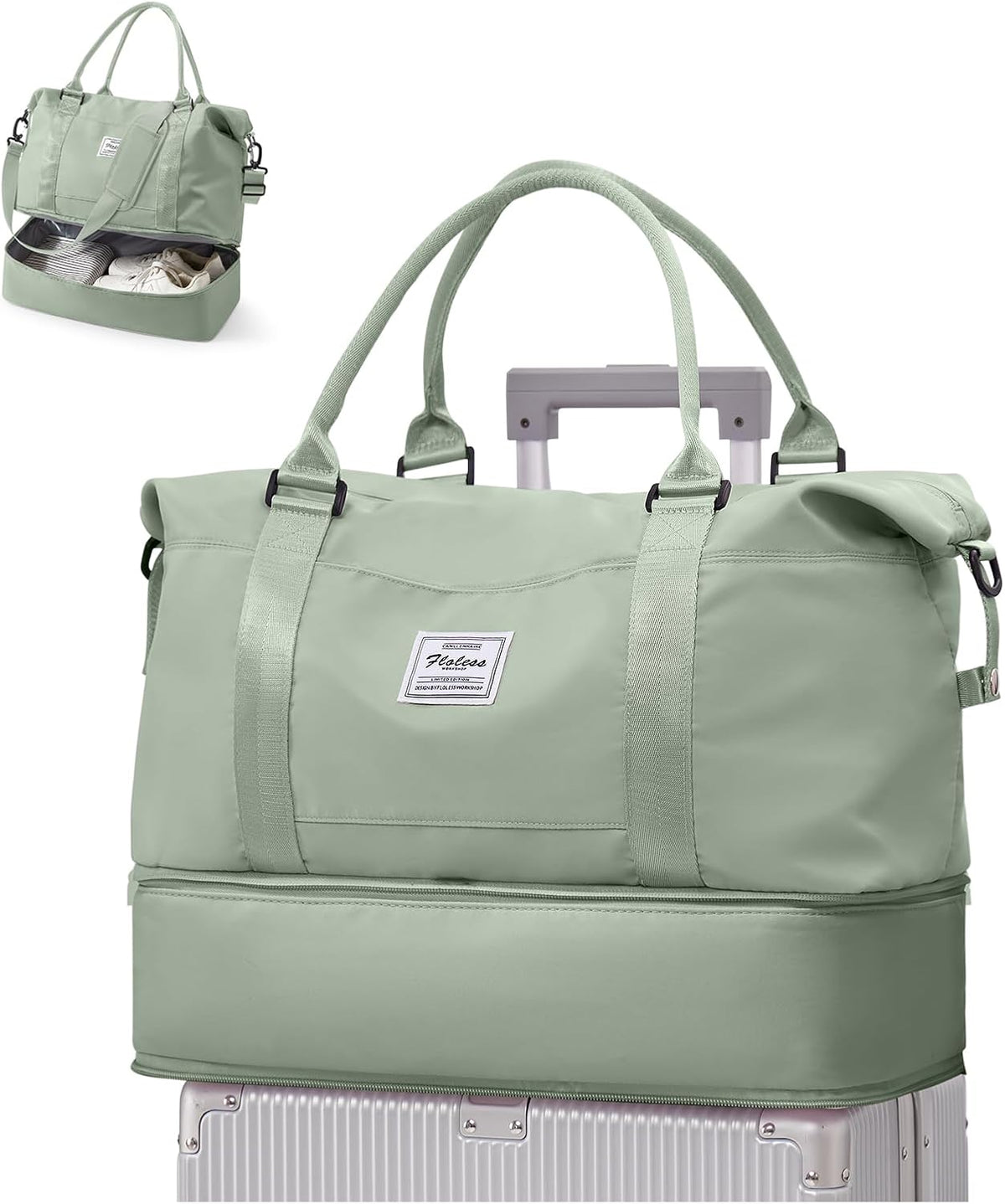 Travel Duffel Weekender Bag Women Tote Carry On Bags With Shoe Compartment - Colors A
