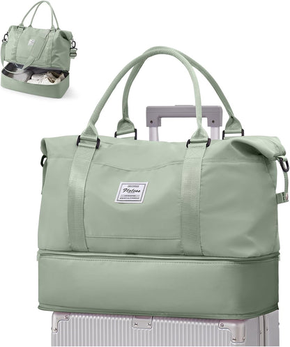 Travel Duffel Weekender Bag Women Tote Carry On Bags With Shoe Compartment - Colors A