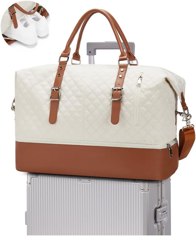 Travel Duffel Weekender Bag Women Tote Carry On Bags With Shoe Compartment - Colors A