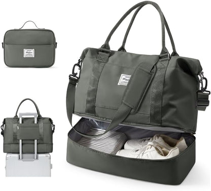 Travel Duffel Weekender Bag Women Tote Carry On Bags With Shoe Compartment - Colors A