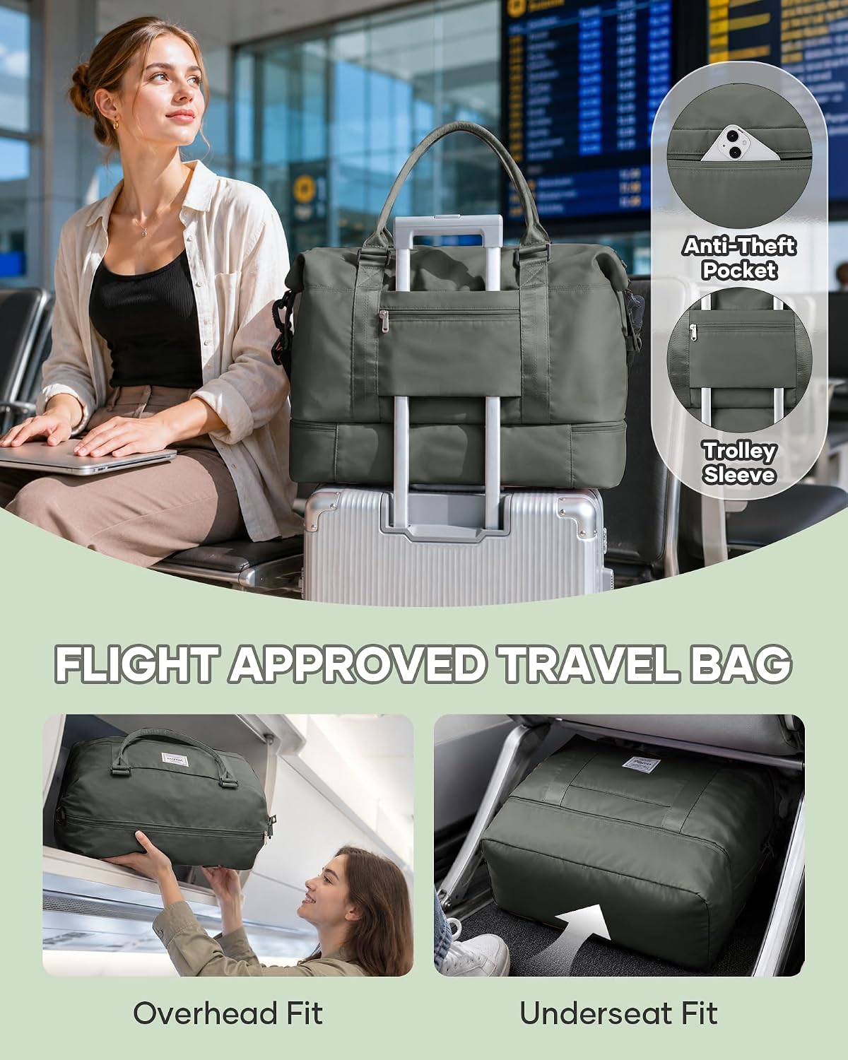 Travel Duffel Weekender Bag Women Tote Carry On Bags With Shoe Compartment - Colors A