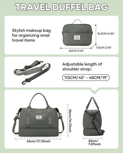 Travel Duffel Weekender Bag Women Tote Carry On Bags With Shoe Compartment - Colors A