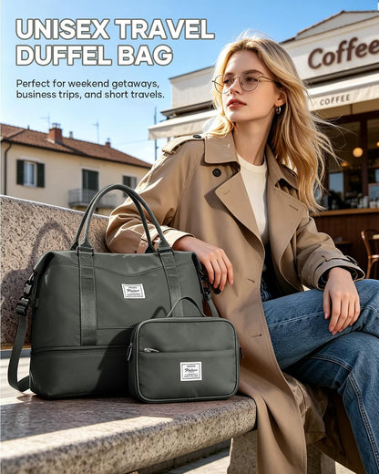 Travel Duffel Weekender Bag Women Tote Carry On Bags With Shoe Compartment - Colors A