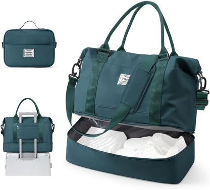 Travel Duffel Weekender Bag Women Tote Carry On Bags With Shoe Compartment - Colors A