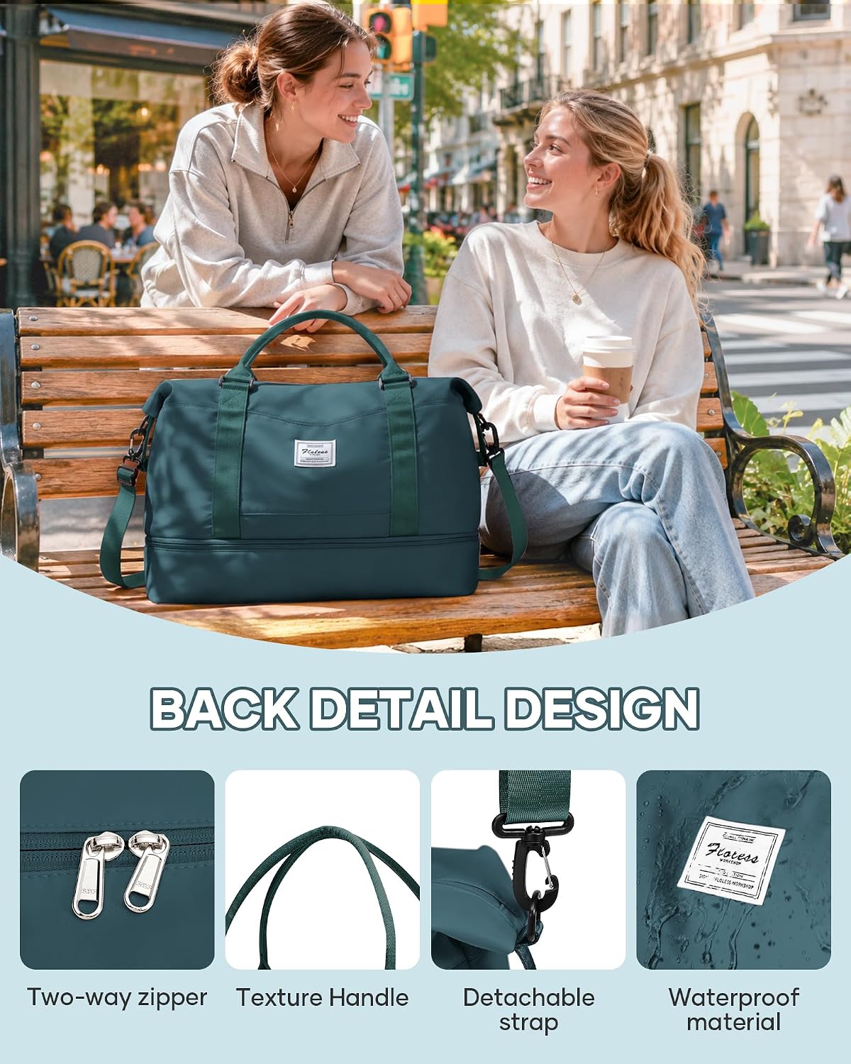 Travel Duffel Weekender Bag Women Tote Carry On Bags With Shoe Compartment - Colors A
