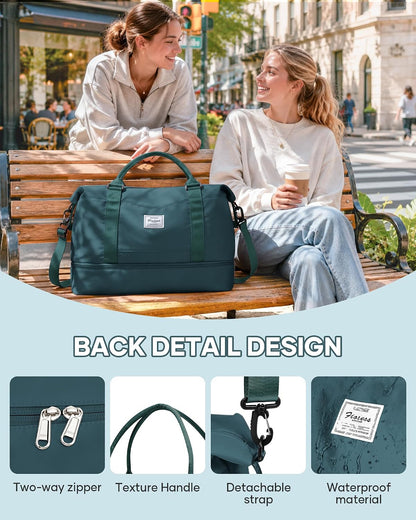 Travel Duffel Weekender Bag Women Tote Carry On Bags With Shoe Compartment - Colors A