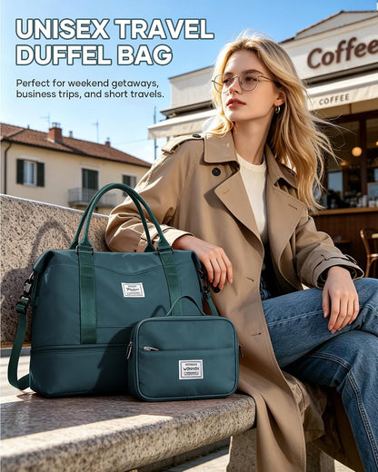 Travel Duffel Weekender Bag Women Tote Carry On Bags With Shoe Compartment - Colors A