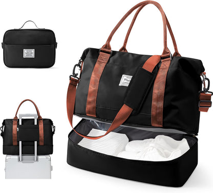 Travel Duffel Weekender Bag Women Tote Carry On Bags With Shoe Compartment - Colors A