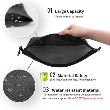 Water-Resistant Zipper Pouch, Mesh Zipper Bag, 8.66"x5.91"