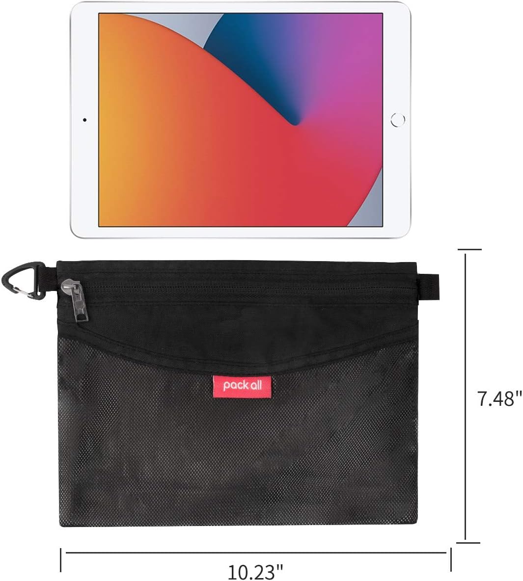 Water-Resistant Zipper Pouch, Mesh Zipper Bag, 8.66"x5.91"