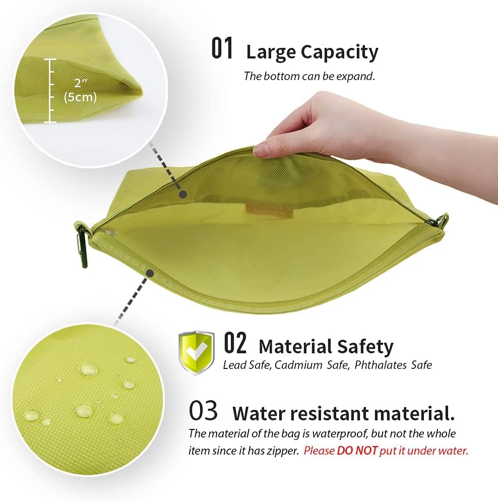 Water-Resistant Zipper Pouch, Mesh Zipper Bag, 8.66"x5.91"